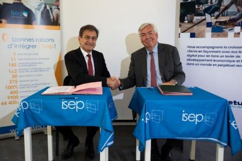 Signature of the ISEP and Inetum partnership for the Chair "For better cooperation between Data professions" in July 2021